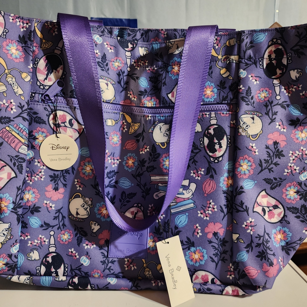 Vera Bradley Disney Floral Purple Tote